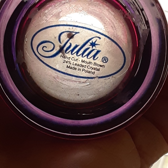 Julia, Hand Cut, Mouth Blown, 24% Lead Crystal, Ruby Red, Deep Etched, Glasses - Picture 3 of 7